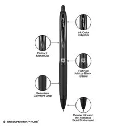 Uni-ball Uniball 207 Plus+ Retractable Gel Pens, Medium Point, 0.7mm, Black Ink, 12/Pack (70462) -Sharpie || Pentel || Bic Shop 065BA9D8 3B3B 467D 8A3C1B3A0B5F180C s7