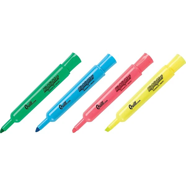 Quill Brand® Tank Style Highlighters, Chisel Tip, Assorted, Dozen (10400-QCC) 1 Quill Brand® Tank Style Highlighters, Chisel Tip, Assorted, Dozen (10400-QCC)