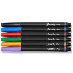 Sharpie Felt Pen, Fine Point, Assorted Ink, 6/Pack (1976527)