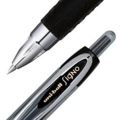 Uni-ball Uniball 207 Retractable Gel Pens, Micro Point, 0.5mm, Black Ink, Dozen (61255)