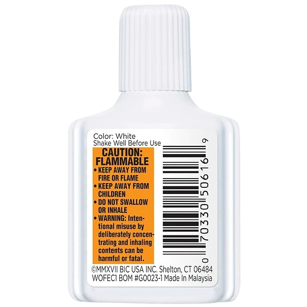 BIC Wite-Out Extra Coverage Correction Fluid, 20 Ml., White, Dozen (WOFEC12WE) 4 BIC Wite-Out Extra Coverage Correction Fluid, 20 Ml., White, Dozen (WOFEC12WE) - Image 4