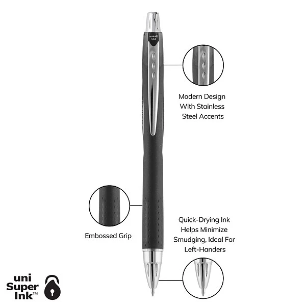 Uni-ball Uni Jetstream RT Retractable Ballpoint Pen, Medium Point, 1.0mm, Black Ink, Dozen (73832) 7 Uni-ball Uni Jetstream RT Retractable Ballpoint Pen, Medium Point, 1.0mm, Black Ink, Dozen (73832) - Image 7