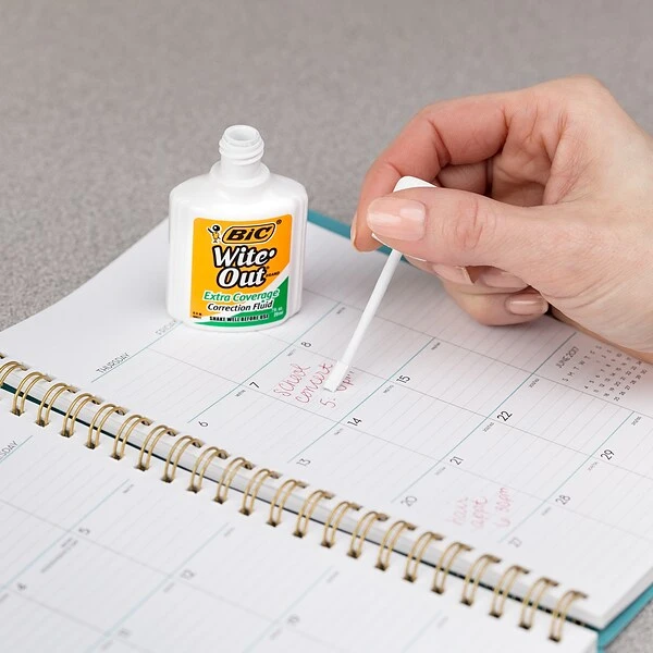 BIC Wite-Out Extra Coverage Correction Fluid, 20 Ml., White, Dozen (WOFEC12WE) 2 BIC Wite-Out Extra Coverage Correction Fluid, 20 Ml., White, Dozen (WOFEC12WE) - Image 2