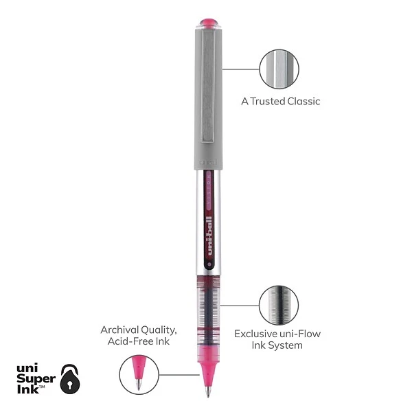 Uni-ball Uniball Vision Designer Rollerball Pens, Fine Point, 0.7mm, Passion Pink Ink (60384) 6 Uni-ball Uniball Vision Designer Rollerball Pens, Fine Point, 0.7mm, Passion Pink Ink (60384) - Image 6