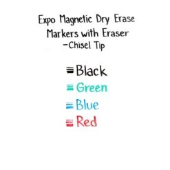 Expo Magnetic Dry Erase Markers With Eraser, Chisel Tip, Assorted, 4/Pack (1944728) 10 Expo Magnetic Dry Erase Markers With Eraser, Chisel Tip, Assorted, 4/Pack (1944728) -Sharpie || Pentel || Bic Shop 4DA1D8ED 4816 4E4D 852E296005ACD1F3 s7