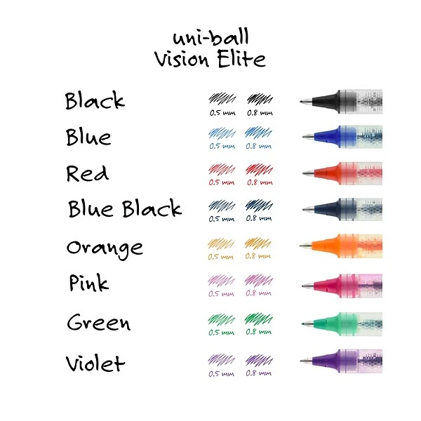 Uni-ball Uniball Vision Elite Rollerball Pens, Bold Point, 0.8mm, Blue Ink (69024) 5 Uni-ball Uniball Vision Elite Rollerball Pens, Bold Point, 0.8mm, Blue Ink (69024) - Image 5