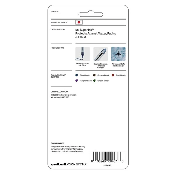 Uni-ball Uniball Vision Elite BLX Rollerball Pens, Bold Point, 0.8mm, Assorted Colors, 5/pk (1832404) 2 Uni-ball Uniball Vision Elite BLX Rollerball Pens, Bold Point, 0.8mm, Assorted Colors, 5/pk (1832404) - Image 2