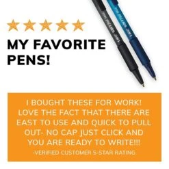 BIC Soft Feel Retractable Ballpoint Pens, Medium Point, Blue Ink, Dozen (SCSM11BLU) 11 BIC Soft Feel Retractable Ballpoint Pens, Medium Point, Blue Ink, Dozen (SCSM11BLU) -Sharpie || Pentel || Bic Shop 58A57703 A1E9 492B A42A1E9731933C60 s7