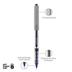 Uni-ball Vision Rollerball Pens, Fine Point, Purple Ink, Dozen (SAN60382) -Sharpie || Pentel || Bic Shop 5F4B6730 C366 422C B0BC2464773366BC s7