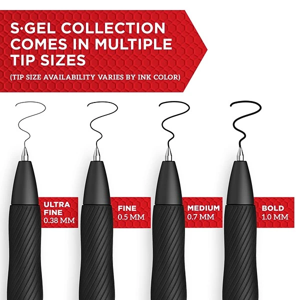 Sharpie S-Gel Retractable Gel Pen, Ultra Fine Point, Black Ink, Dozen (2140521) 1 Sharpie S-Gel Retractable Gel Pen, Ultra Fine Point, Black Ink, Dozen (2140521)
