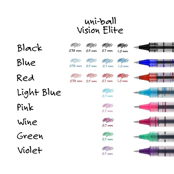 Uni-ball Uniball Vision Rollerball Pens, Fine Point, 0.7mm, Purple Ink (60382) 6 Uni-ball Uniball Vision Rollerball Pens, Fine Point, 0.7mm, Purple Ink (60382) - Image 6