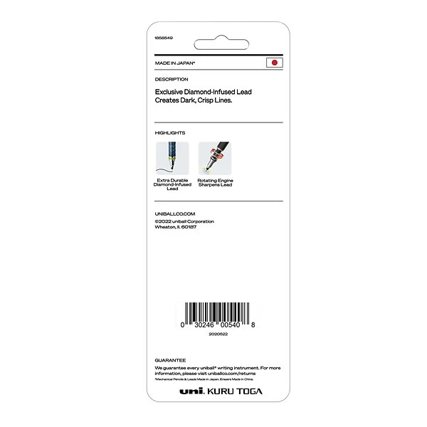 Uni-ball Uni Kuru Toga Mechanical Pencil, 0.7mm, #2 Medium Lead, 4/Pack (1858549) 3 Uni-ball Uni Kuru Toga Mechanical Pencil, 0.7mm, #2 Medium Lead, 4/Pack (1858549) - Image 3