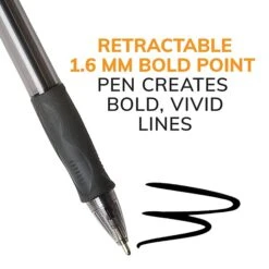 BIC Glide Bold Retractable Ballpoint Pen, Bold Point, Black Ink, 4/Pack (VLGBP41-BLK)