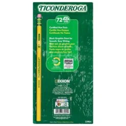 Ticonderoga The World's Best Pencil Wooden Pencil, 2.2mm, #2 Soft Lead, 72/Pack (33904)
