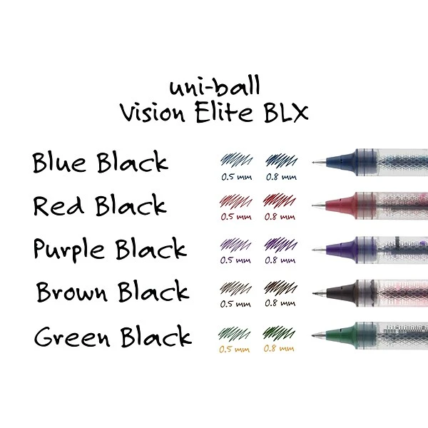 Uni-ball Uniball Vision Elite BLX Rollerball Pens, Bold Point, 0.8mm, Blue Ink (61232) 4 Uni-ball Uniball Vision Elite BLX Rollerball Pens, Bold Point, 0.8mm, Blue Ink (61232) - Image 4