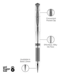 Uni-ball Uniball Signo Gel Impact Pens, Bold Point, 1.0mm, Silver Ink (60658) -Sharpie || Pentel || Bic Shop 9D3CB11C 2643 4CB4 B11F08A7C8269991 s7