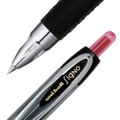Uni-ball Uniball 207 Retractable Gel Pens, Micro Point, 0.5mm, Red Ink, Dozen (61257)