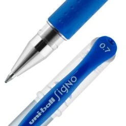 Uni-ball Uniball Gel Grip Gel Pens, Medium Point, 0.7mm, Blue Ink, 12/Pack (65451)