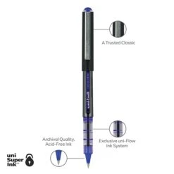 Uni-ball Uniball Vision Rollerball Pen, Micro Point, 0.5mm, Blue Ink, Dozen (60108) -Sharpie || Pentel || Bic Shop BE5C6431 C156 4A59 859280053D7882B8 s7