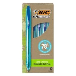 BIC Ecolutions Ocean-Bound Retractable Ballpoint Pens (formerly ReVolution), Medium Point, Blue Ink, Dozen (BPRR11-BLU) -Sharpie || Pentel || Bic Shop C3EDB619 EB5C 4021 B805F07BB7B875FC s7