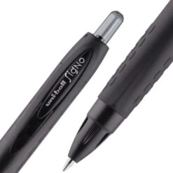 Uni-ball Uniball 307 Retractable Gel Pens, Medium Point, 0.7mm, Black Ink, 12/Pack (1927258)