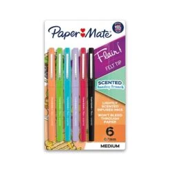 Paper Mate Sunday Brunch Scented Flair Pen, Medium Point, Assorted Ink, 6/Pack (2125407) -Sharpie || Pentel || Bic Shop CDE94437 C363 4A70 8A6A7CFDD2DD7130 s7