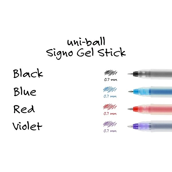 Uni-ball Uni Gel Stick Pens, Medium Point, 0.7mm, Black Ink, Dozen (69054) 6 Uni-ball Uni Gel Stick Pens, Medium Point, 0.7mm, Black Ink, Dozen (69054) - Image 6