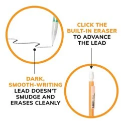 BIC Xtra Sparkle Mechanical Pencil, 0.7mm, #2 Hard Lead, 2 Dozen (MPLP241-BLK) -Sharpie || Pentel || Bic Shop E30F34A5 044B 4850 89B664874323C4C2 s7