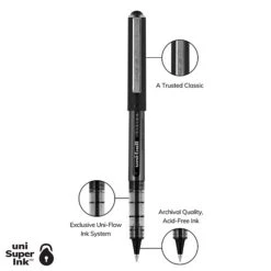 Uni Vision Rollerball Pen,Micro Point, Black Ink, Dozen (60106) -Sharpie || Pentel || Bic Shop EBBEA938 38C2 448F BBF64FB3833E7726 s7