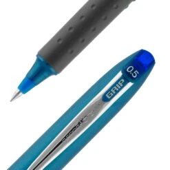 Uni-ball Uniball Roller Grip Pen, Micro Point, 0.5mm, Blue Ink, Dozen (60705)