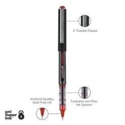 Uni-ball Uniball Vision Rollerball Pen, Micro Point, 0.5mm, Red Ink, 12/Pack (60117) -Sharpie || Pentel || Bic Shop FC00AF33 1A9F 4572 AC5F81584AB79D53 s7