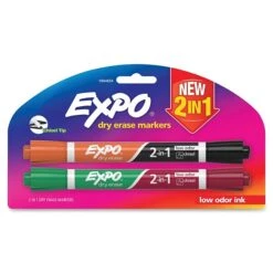 Expo 2-in-1 Dry Erase Markers, Chisel Tip, Assorted, 4/Pack (1944656) 7 Expo 2-in-1 Dry Erase Markers, Chisel Tip, Assorted, 4/Pack (1944656) -Sharpie || Pentel || Bic Shop m003802491 s7