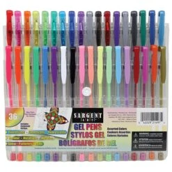 Sargent Art Gel Pens, Assorted Colors, Set Of 36 Pens (SAR221497)