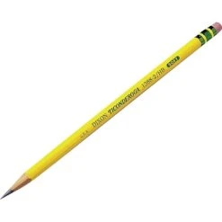 Dixon Ticonderoga® Laddie® Woodcase Pencils With Eraser, #2 Soft, Yellow Barrel, Dozen