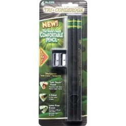 Dixon® Tri-Conderoga® Triangular Black Woodcase Pencils With Bonus Manual Pencils Sharpener, #2 Soft, 6/Pack