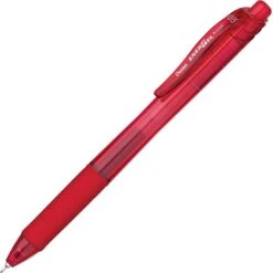 Pentel EnerGel-X Retractable Gel Pens, Fine Point, Red Ink, Dozen (PENBLN105B)