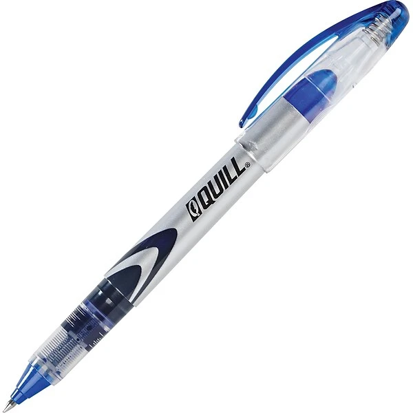 Quill Brand® Rollerball Pens, Fine Point, Blue, Dozen (32158-QL) 1 Quill Brand® Rollerball Pens, Fine Point, Blue, Dozen (32158-QL)