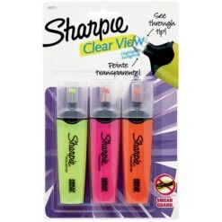 Sharpie Clear View Highlighter, Chisel Tip, Assorted, 3/Pack (1912767/2128222) -Sharpie || Pentel || Bic Shop s1014999 s7