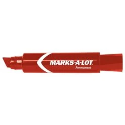 Avery Marks-A-Lot Jumbo Desk-Style Permanent Marker, Chisel Tip, Red (24147)