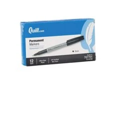 Quill Brand® Permanent Markers, Ultra Fine Tip, Black, 12/Pack (787701)
