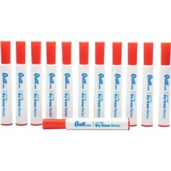 Quill Brand® Dry Erase Markers, Chisel Tip, Red, 12/Pack (787137) -Sharpie || Pentel || Bic Shop s1192295 s7
