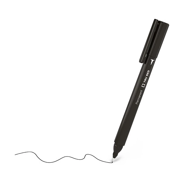 TRU RED™ Pen Permanent Markers, Ultra Fine Tip, Black, 36/Pack (TR54546) 2 TRU RED™ Pen Permanent Markers, Ultra Fine Tip, Black, 36/Pack (TR54546) - Image 2