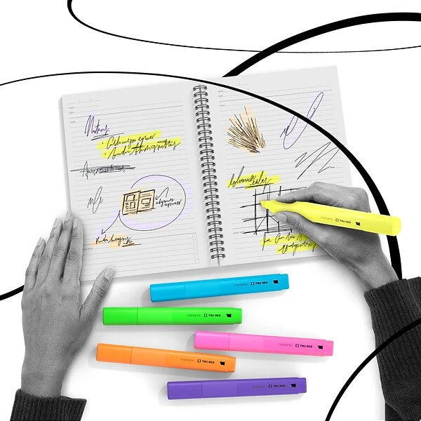 TRU RED™ Tank Highlighter With Grip, Chisel Tip, Yellow, Dozen (TR54579) 7 TRU RED™ Tank Highlighter With Grip, Chisel Tip, Yellow, Dozen (TR54579) - Image 7