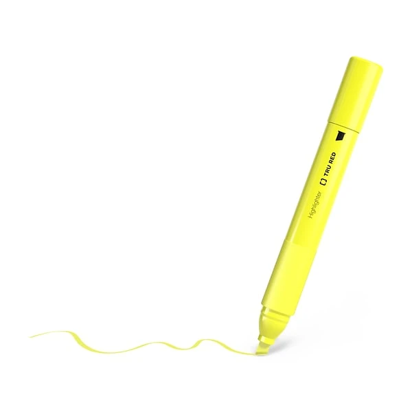 TRU RED™ Tank Highlighter With Grip, Chisel Tip, Yellow, Dozen (TR54579) 2 TRU RED™ Tank Highlighter With Grip, Chisel Tip, Yellow, Dozen (TR54579) - Image 2