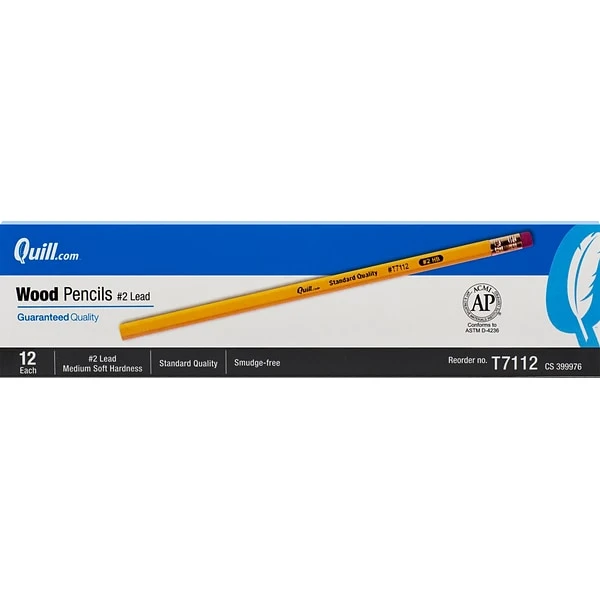 Quill Brand® Standard Grade Pencil, #2 Lead, 96/Pack (T7112) 1 Quill Brand® Standard Grade Pencil, #2 Lead, 96/Pack (T7112)