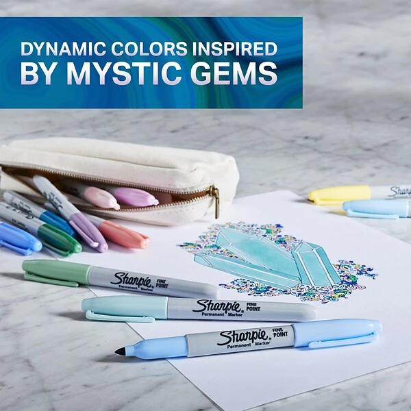 Sharpie Mystic Gems Permanent Markers, Fine Tip, Assorted, 24/Pack (2136727) 1 Sharpie Mystic Gems Permanent Markers, Fine Tip, Assorted, 24/Pack (2136727)