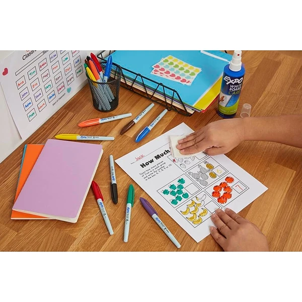 Expo Vis-à-Vis Wet Erase Markers, Fine Point, Blue, 12/Pack (16003) 7 Expo Vis-à-Vis Wet Erase Markers, Fine Point, Blue, 12/Pack (16003) - Image 7