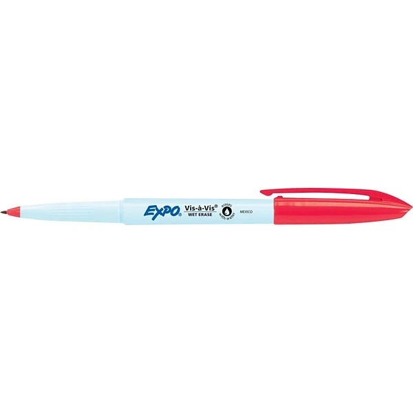 Expo Vis-A-Vis Wet Erase Markers, Fine Point, Red, 12/Pack (16002) 3 Expo Vis-A-Vis Wet Erase Markers, Fine Point, Red, 12/Pack (16002) - Image 3