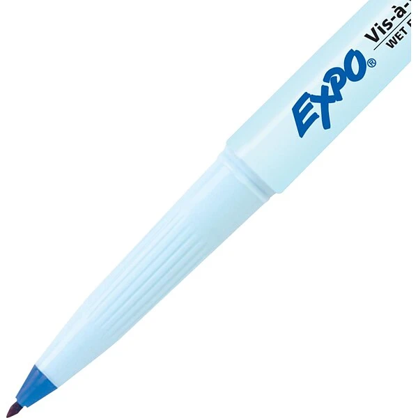 Expo Vis-à-Vis Wet Erase Markers, Fine Point, Blue, 12/Pack (16003) 3 Expo Vis-à-Vis Wet Erase Markers, Fine Point, Blue, 12/Pack (16003) - Image 3