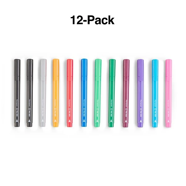 TRU RED™ Pen Permanent Markers, Fine Tip, Assorted, 12/Pack (TR54530) 3 TRU RED™ Pen Permanent Markers, Fine Tip, Assorted, 12/Pack (TR54530) - Image 3